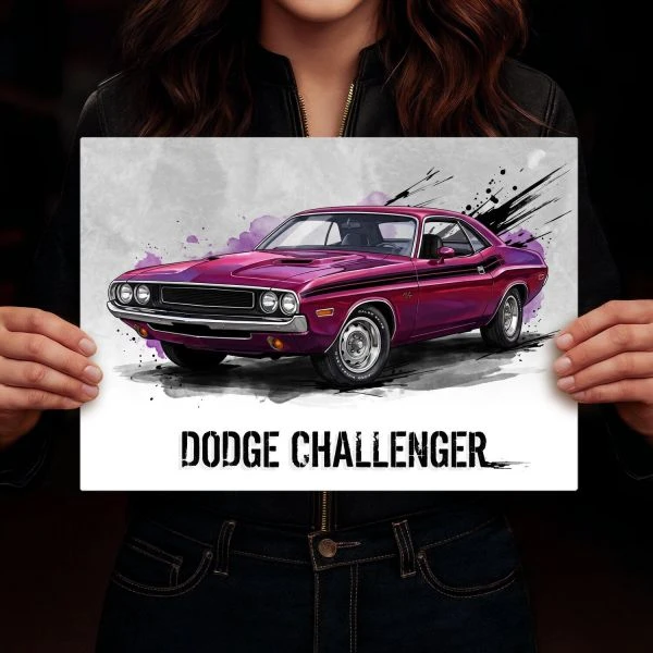 Grafika na metalu Dodge Challenger R/T